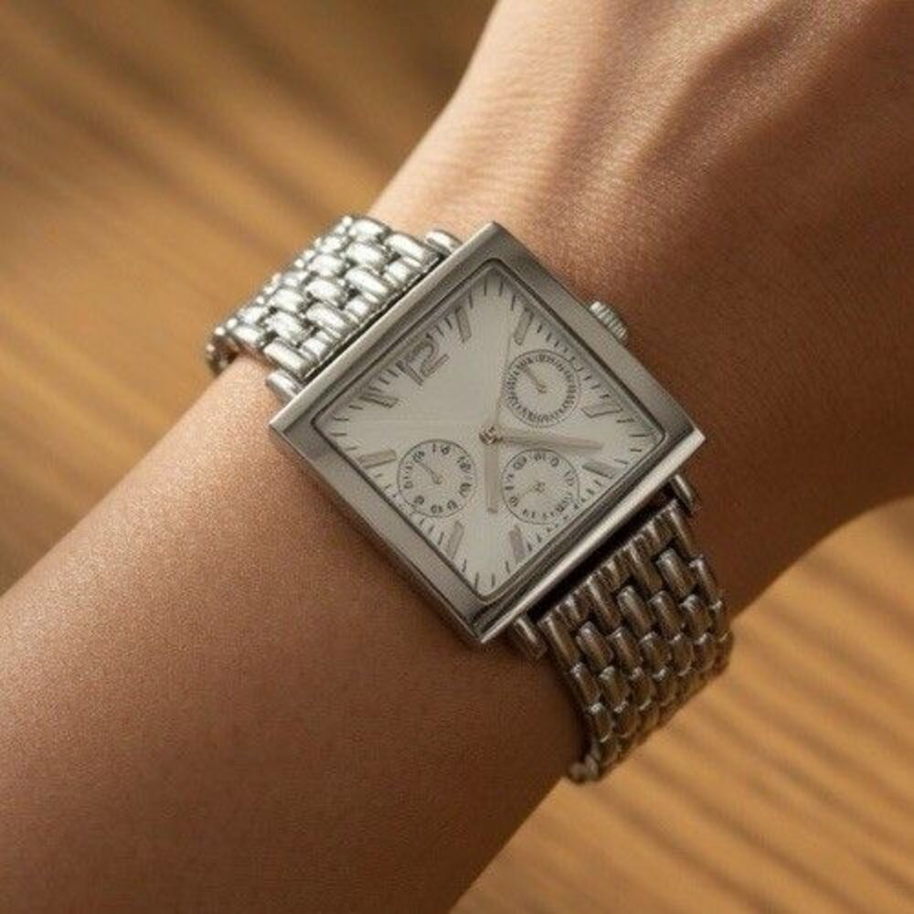 FMD Silver Square Watch Metal Band